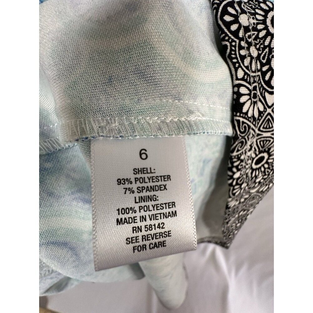 Roz & Ali Womens Blue/Black Floral Fit & Flare Sleeveless Dress Size 6 - Picture 4 of 10